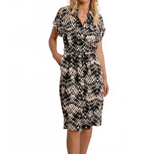 NEW MOLLY BRACKEN long belted midi dress in beige doli